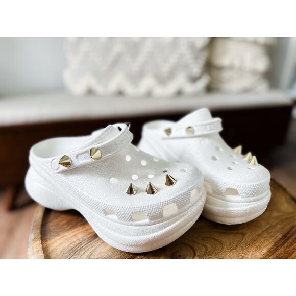 Rare Limited Edition Crocs Bae Glitter Studded Spike Platform – Women’s Size 8 - Picture 5 of 8